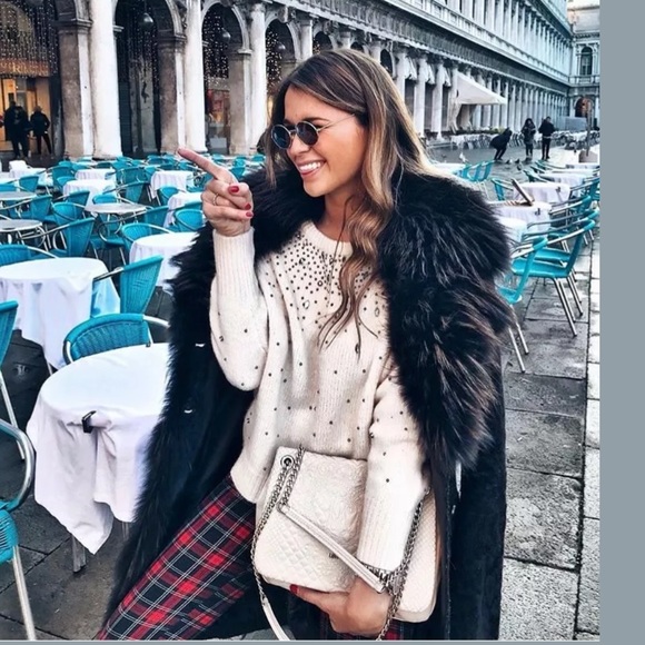 Zara Sweaters - Zara  Beaded Sweater Sz M